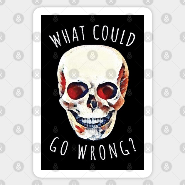 What Could Go Wrong? Skull Sticker by Strangers With T-Shirts